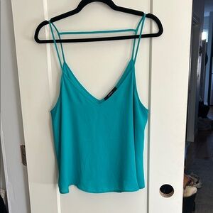 Teal V-Neck Spaghetti Strap Tank Top